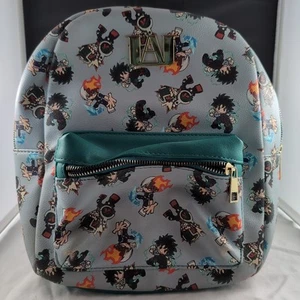 Bioworld My Hero Academy Mini Backpack 10x9" Grey Green Anime Great Cond B18 - Bild 1 von 10