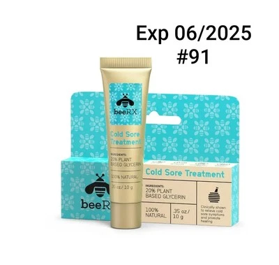 BeeRX Gel Blister Fiebre Herpes Labial 0.35 OZ Medicado Sin Docosanol 20% Glicerina Foto 1 de 3