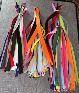 NEW HUGE 90 Mixed Color Lot 15"&20" ZIPPERS Metal Nylon Sewing CRAFTS - Picture 1 of 5