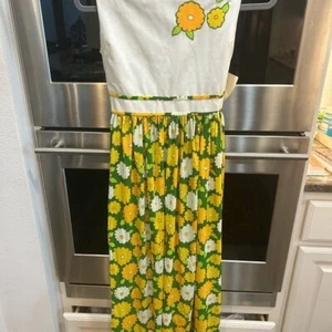 VINTAGE NWT!!! Yellow and Green Pleated Sundress 14 girl ๐ผ - Picture 1 of 8
