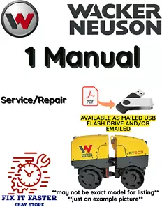 WACKER NEUSON RTX56-SC2 TRENCH ROLLER SERVICE REPAIR SHOP MANUAL PDF USB - Picture 1 of 2