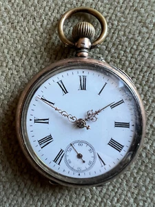 Antiguo reloj de bolsillo plata inhibición de cilindro - 46 mm aprox. 1900 - Imagen 1 de 15