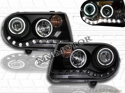 05-10 FAROS PROYECTOR CHRYSLER 300C / SRT-8 NEGRO DOBLE HALO CCFL LED 08 09 Foto 1 de 2