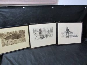 antique hunting photos mountain man vintage framed - Picture 1 of 13