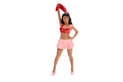Lady Red Pink Skirt Figure Showcasts American Diorama Figures 24902 1:24 2.75" - Image 1 of 3