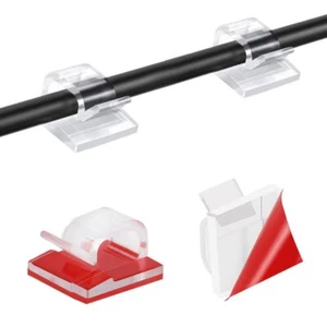 60 Stücke Mini Outdoor Kabel Clips mit Klebebändern Lichtclips Dekoration Cli... - Bild 1 von 6