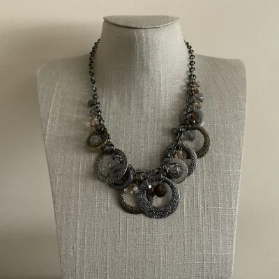 Premier designs青铜色灰色丙烯酸珠饰项链  — 第 1/4 张图片