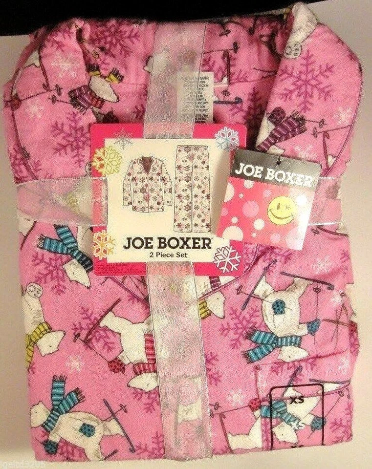 Conjunto de pijama/ropa de dormir de franela Joe Boxer para mujer de 2 piezas, oso de nieve/copos de nieve, elige Foto 1 de 1
