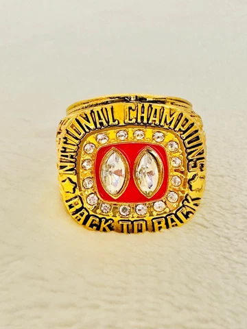 1995 Nebraska Cornhuskers 18k GP Brass Championship Ring, US SHIP Cover