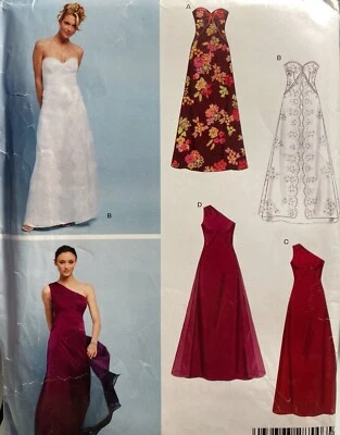 2004 New 'NEW LOOK' Evening Wedding Dress SEWING PATTERN 6400 SIZES 8-18 - Image 1 of 2