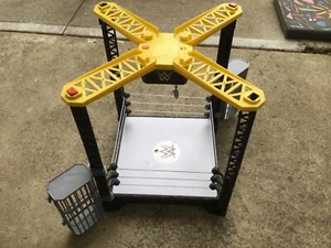 WWE Tough Talkers Wrestling Ring Playset Championship Takedown 2014 Mattel Works - Picture 1 of 16