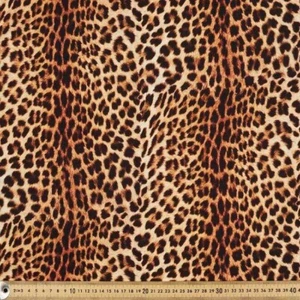 Printed Cotton Quilting Sewing Fabric Fat Quarter Brown Leopard - Picture 1 of 1