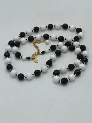 Ожерелье из черного белого чешского стекла с бисером Joan Rivers золотистое с удлинителем - Изображение 1 из 4