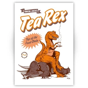 Tea Rex Geschirrtuch von Jay Jay Burridge Dinosaurier T-Rex Triceratops KOSTENLOSER VERSAND - Bild 1 von 3