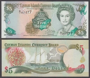 Islas Caimán P.17 5 dólares 1996 QEII PFX B/1 SIN CIRCULAR ENVÍO BAJO AÑO 2407 - Imagen 1 de 1