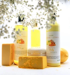 Turmeric Brightening Set; Soap, Lotion, body oil, Serum and Cream - Picture 1 of 14
