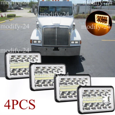 Faros LED H4656/4651 haz alto bajo 4 piezas para semirremolque Western Star 4900 4x6" Foto 1 de 4