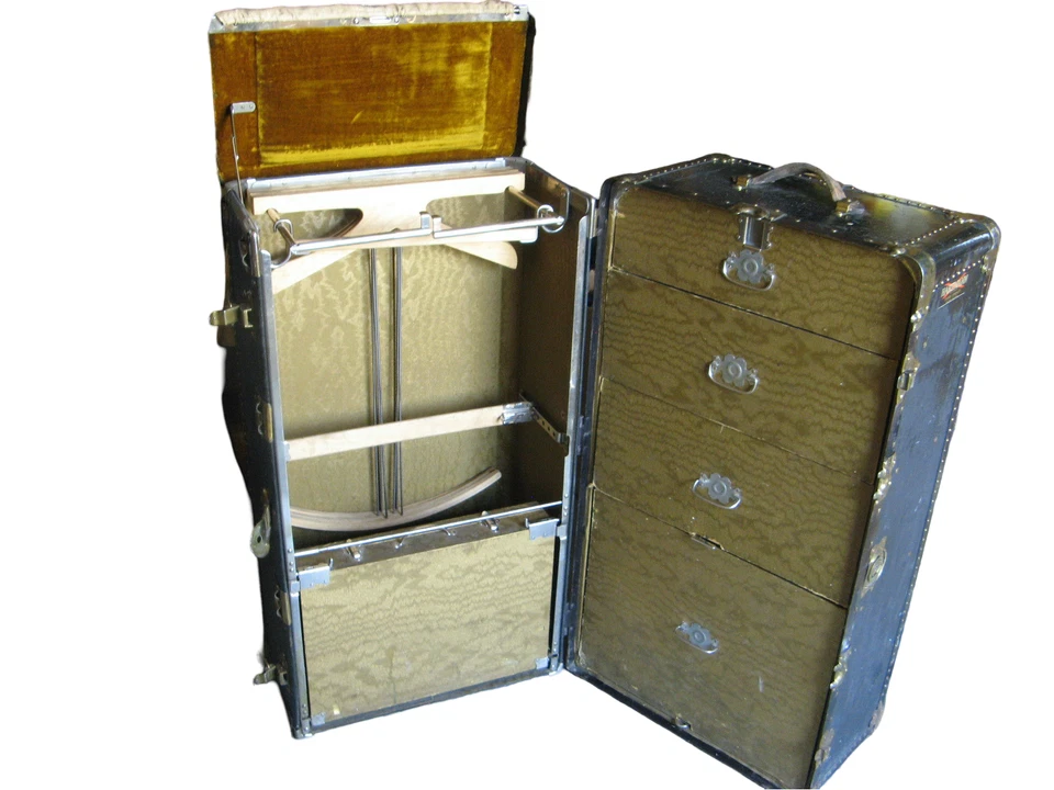 DE COLECCIÓN 1920-1949 HARTMAN GIBRALTARIIZE ARMARIO BARCO/TREN MALETERO DE VIAJE Foto 1 de 4