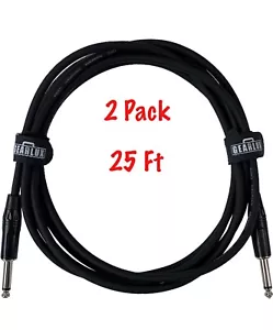2er-Pack Gearlux Instrument/Gitarrenkabel, schwarz, 25 Fuß - Bild 1 von 5
