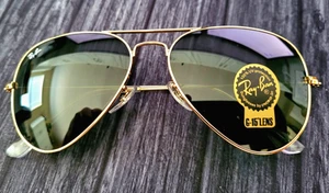 Gafas de sol Ray Ban 3025 aviador marco dorado 58 mm nunca usadas - Imagen 1 de 5