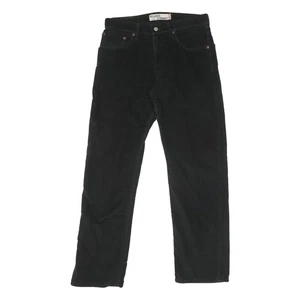 LEVI'S Mens Black Cotton Blend Regular Straight Trousers W32 L31 Classic Zip - Picture 1 of 6