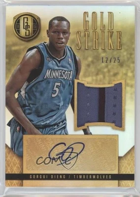 2014-15 Panini Gold Standard Gold Strike Prime /25 Gorgui Dieng #13 Auto - Image 1 of 2