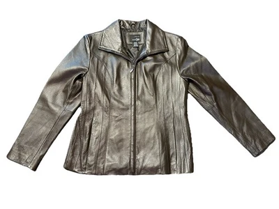 Genuine Leather Jacket East 5th Petite Medium Brown - Image 1 of 4