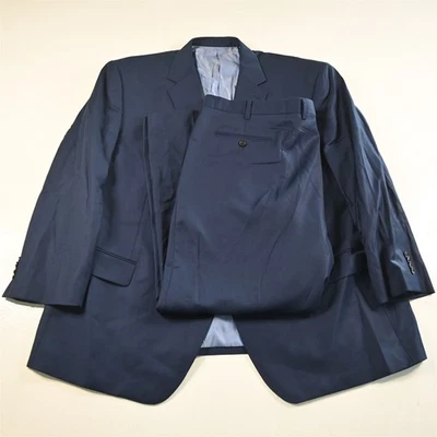 Joseph Abboud 54R 42x30 Azul 100% Lana Hombre Chaqueta Pantalones Traje Foto 1 de 4