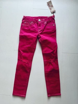 Pantalones de mezclilla True Religion para niñas talla 8 terciopelo rosa intenso pierna recta Foto 1 de 4