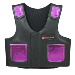 42HS Hilason Kids Junior Youth Horse Riding Pro Rodeo Leather Protective Vest - Picture 1 of 8