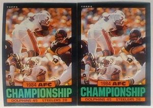 1985 TOPPS #8 AFC CHAMPIONSHIP STEELERS DOLPHINS WOODY BENNETT NM/MT 06000 - Picture 1 of 5