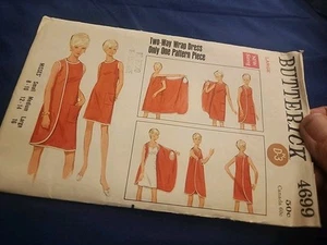 1960s BUTTERICK MISSES ONE PIECE DRESS PATTERN #4699 - Picture 1 of 6