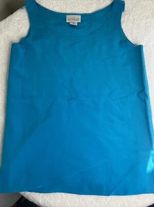 Nordstrom Petite Focus Silk Lined Sleeveless Tank Top Size P 1900R TURQUOISE - Picture 1 of 12
