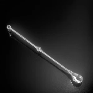 18ct White Gold Solitaire Diamond Chain Extender 2" Extension By The Yard - Picture 1 of 4