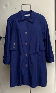 Misty Harbor Rain Jacket Trench Coat Navy Womans 12P Missing Hood & Extra Liner - Picture 1 of 9