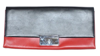 Ralph Lauren女式意大利皮革手拿包 - 均码 - 黑色/红色 — 第 1/2 张图片