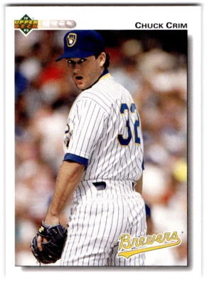 Chuck Crim 1992 Upper Deck #496 Milwaukee Brewers - Image 1 of 2