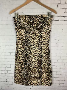 Vestido grande para mujer Forever 21 sin mangas sin tirantes funda con estampado de guepardo (CAS) - Imagen 1 de 10