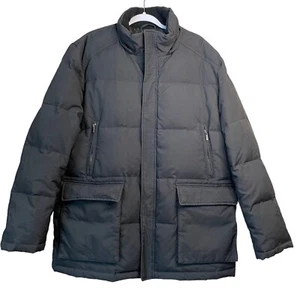 Cole Haan Men’s XL Down Fill Puffer Full Zip Jacket Charcoal Black No Hood - Picture 1 of 12
