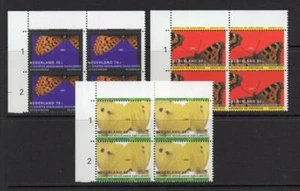 NETHERLANDS MNH 1993 SG1673-1675 BUTTERFLIES BLOCKS OF 4 - Picture 1 of 1
