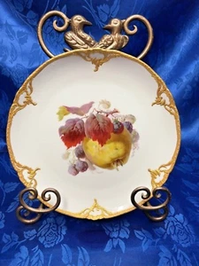 ANTIKER KPM ALTE MARK ROTE KUGEL HANDBEMALTER OBSTSCHRANK TELLER - Bild 1 von 5