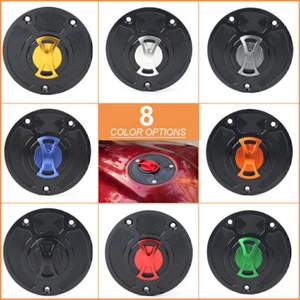 Motorbike Alu Fuel Gas Tank Cap Cover Protector Black For Kawasaki ZX10R ZX9R - Picture 1 of 12