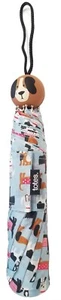 Totes Manual Umbrella with Dog Face Handle NeverWet 43-inch Canopy Navy Blue NEW - Picture 1 of 3