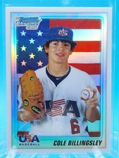 2010 Bowman Chrome Draft Picks/Prospects #BDPP58 COLE BILLINGSLEY Refractor! RC!