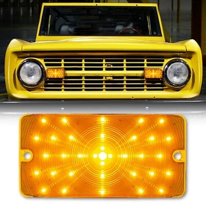 1x Amber Front LED Park Turn Signal Light Lamp Lens EACH for 1969-77 Ford Bronco - Picture 1 of 7