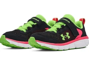 New Under Armour UA GPS Assert 9 Black/Pink/Multi Girl's Athletic Shoes Size 12k - Picture 1 of 5