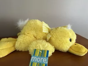 Stuffed Plush Duck Chick Yellow Fluffy 13” Laying New Nwt - Picture 1 of 4