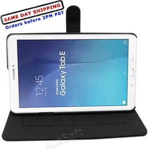 Premium Flip PU Leather Case Stand Cover f Samsung Galaxy Tab E 9.6" SM-T567V US - Picture 1 of 1