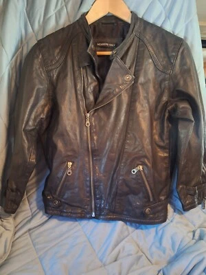 Chaqueta estilo motociclista de cuero vintage solo para miembros para mujer DE COLECCIÓN L Foto 1 de 4