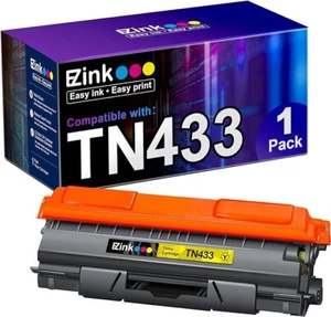 Repuesto de cartucho de tóner compatible con tinta E-Z para Brother TN-433 TN433 TN433bk - Imagen 1 de 3